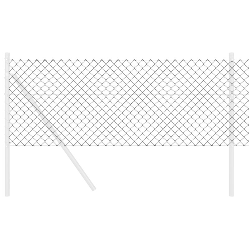 Chain Link Fence Steel, Grey, 60cm H x 2500cm W