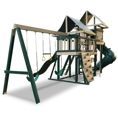 Congo Monkey Green/Sand Playsystem 3 Swing Set
