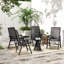Ensemble de 4 chaises de patio pliantes, chaises de patio extensibles empilables avec accoudoirs pour la pelouse, le camping, la salle à manger, la plage, la structure en métal, sans assemblage-109376860