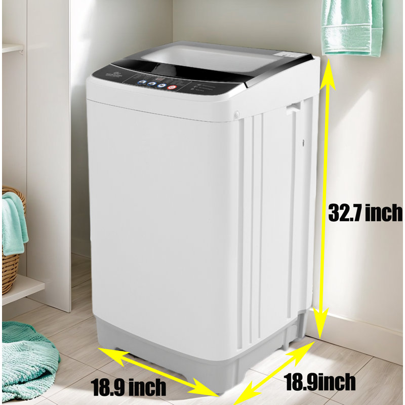 Himimi Delia 2.4 cu. ft. High Efficiency Portable Washer in with Child Safety Lock Black and White, White/Black