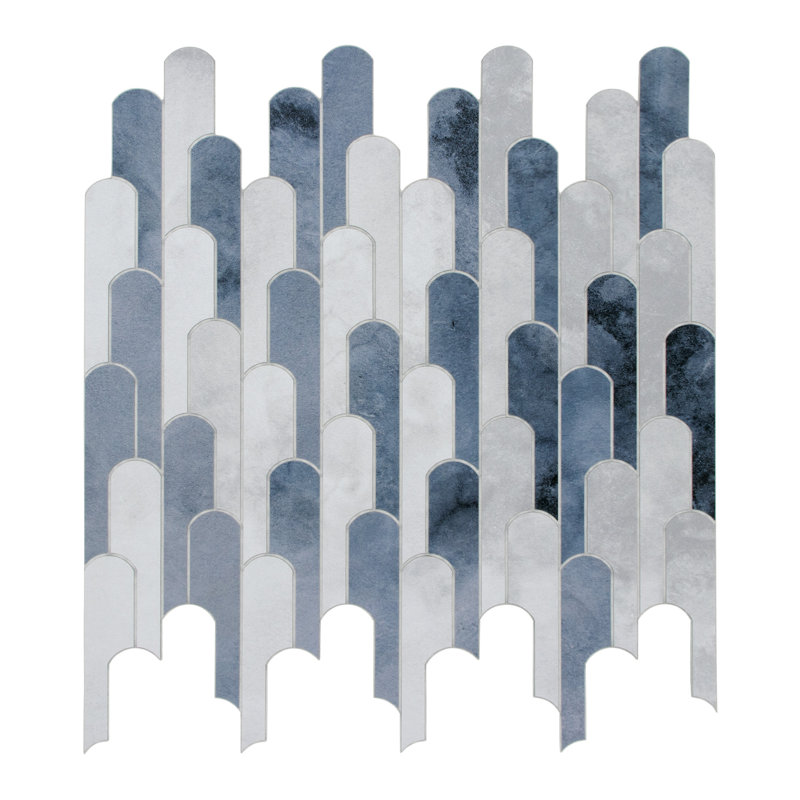 Carreau de mosaïque 12,5 po x 11,2 po, Ciment bleu