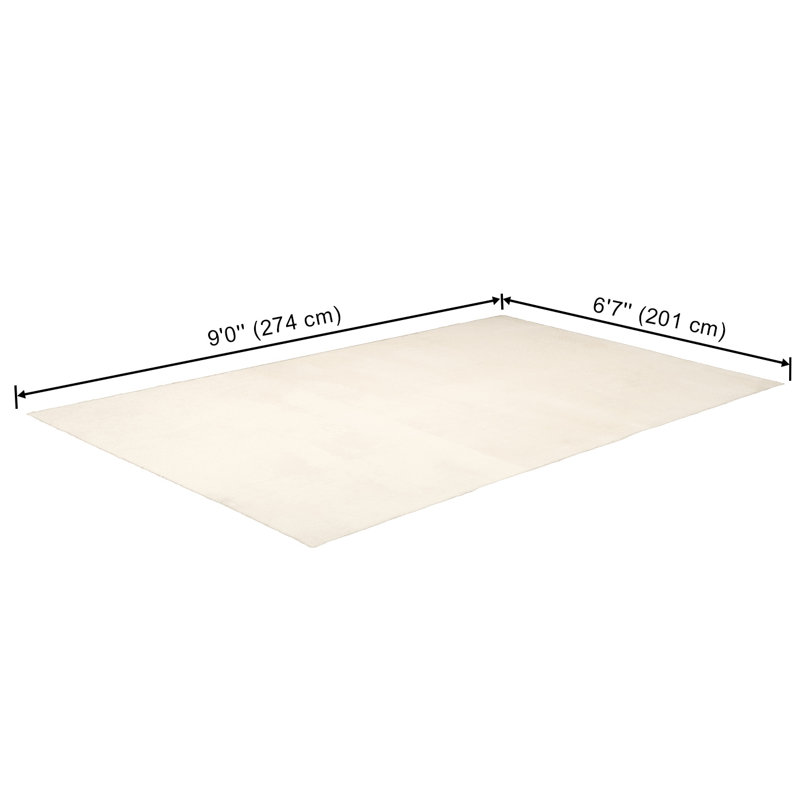 Tapis crème lavable à la machine Argo, Crème, 6'7" x 9'0"