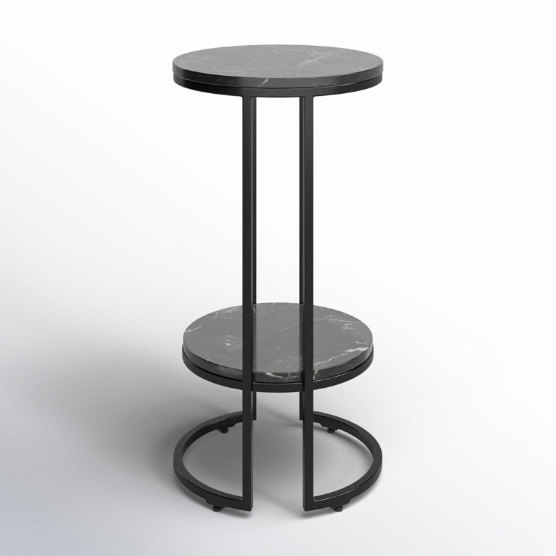 Marble Top End Table, Marquine Black