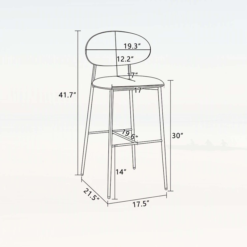 Ensemble de 2 tabourets de bar modernes, chaises de comptoir rembourrées en cuir de polyuréthane à dossier incurvé, structure en métal avec repose-pieds, noir