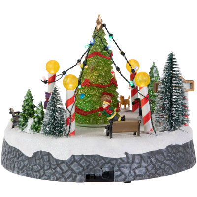 Ice Skaters Christmas Scene Village Display