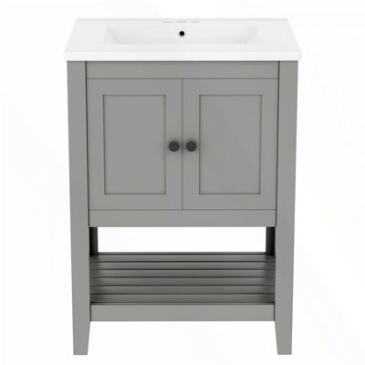 Lavabo de salle de bain moderne en céramique 24 po