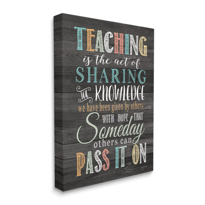 «Teaching Is partage savoir», art mural flottant sur toile par Jo Moulton
