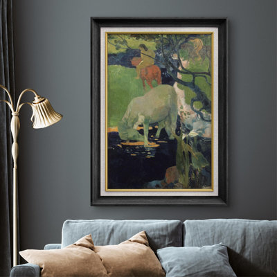 «The White Horse» par Paul Gauguin - peinture sur toile encadrée