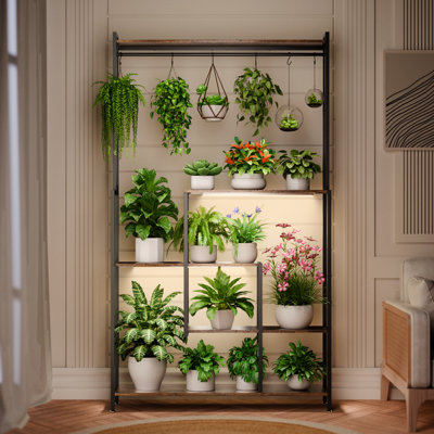 No Drill Plant Stand With Hooks Zononoca Tension Rod Plant Stand - Floor To  Ceiling Pole With 6 Adjustable Hooks, No Drill, Fits 3.6ft To 10ft Ceilings  Floor Plant