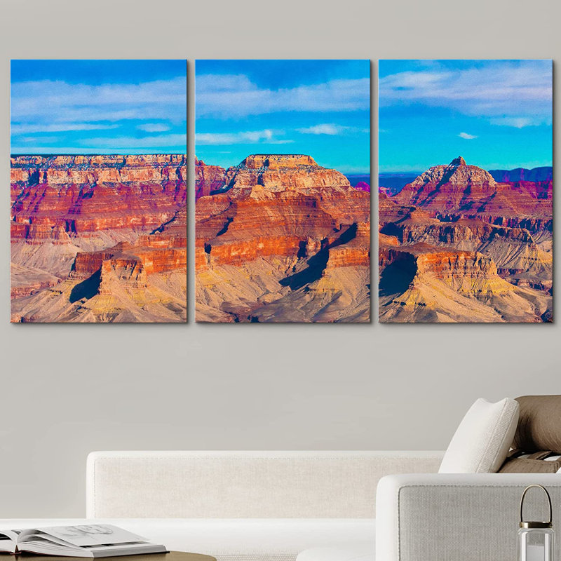 «Nature Landscape The Beautiful Landscape of Grand Canyon National Park, Arizona», ensemble de 3 impressions sur toile tendue