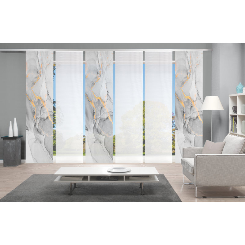 Peluso Semi Sheer Curtain Panel Pair, Grey/Brown
