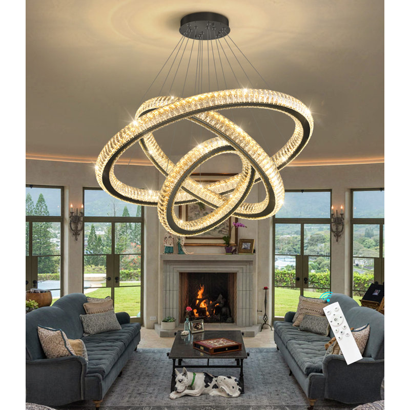 Lustre moderne à lumière DEL, Black