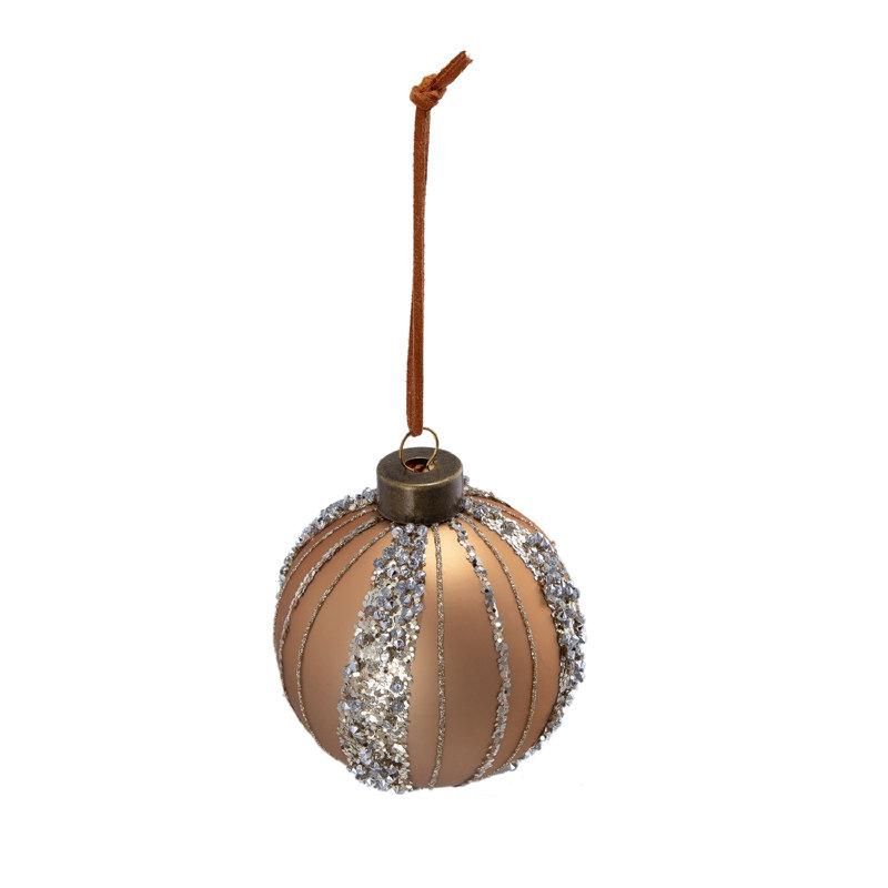 Ornement boule de verre Sequin Band, Or