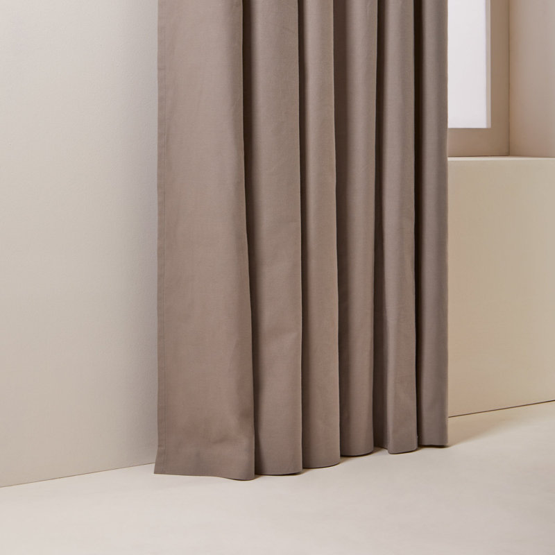 Cotton Blackout Curtain Single Panel, Taupe