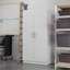 Armoire de rangement haute 2 portes avec tablettes - organisateur utilitaire blanc - l 29 po