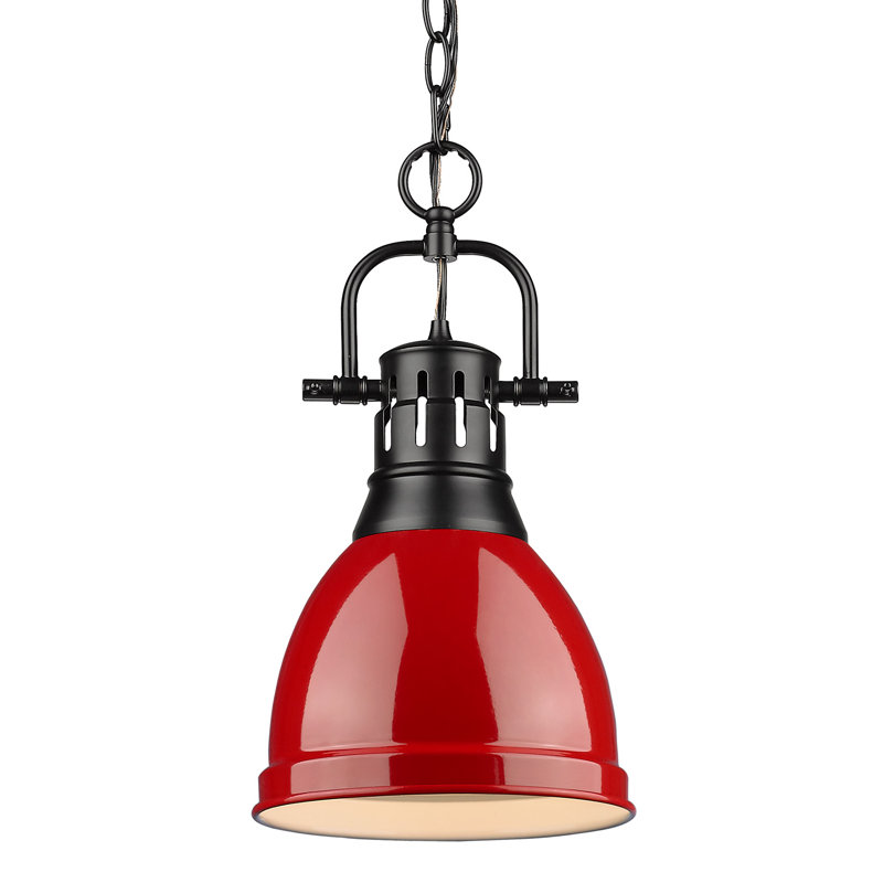 Alethia 1 - Light Pendant, Red, Matte Black