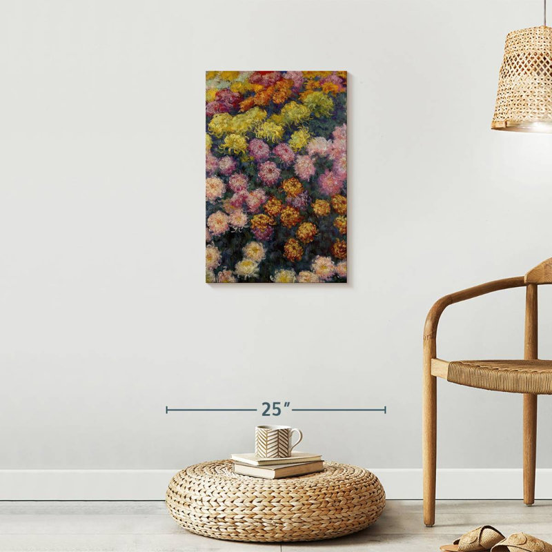Lit de chrysanthèmes, H 24 po x l 16 po