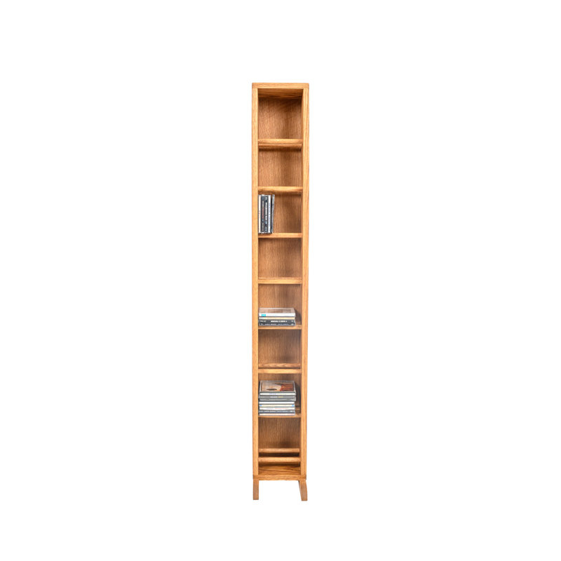 Dowel-Style Wooden CD Rack - 06W Series, Clear, 52" H x 7.25" W x 6.5" D