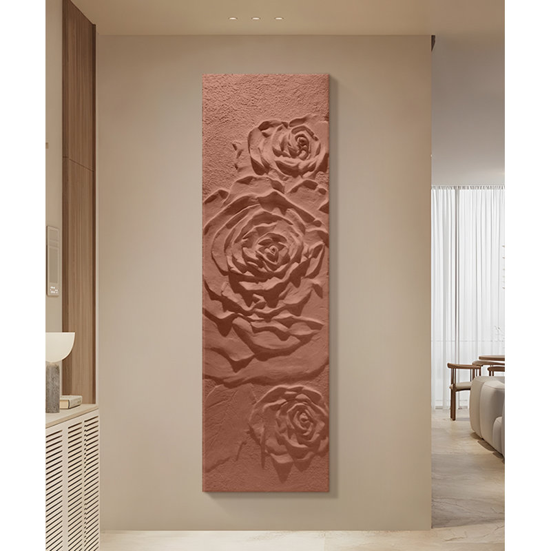 Peintures décoratives, fleurs tridimensionnelles en grès, sculptures sur bois, décorations murales de couloir, Fils croisés