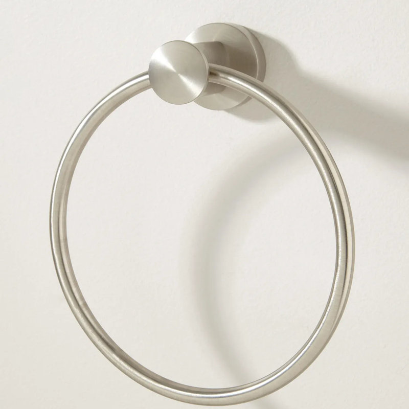 Prague Collection Wall-Mount Towel Ring, Brushed Nickel