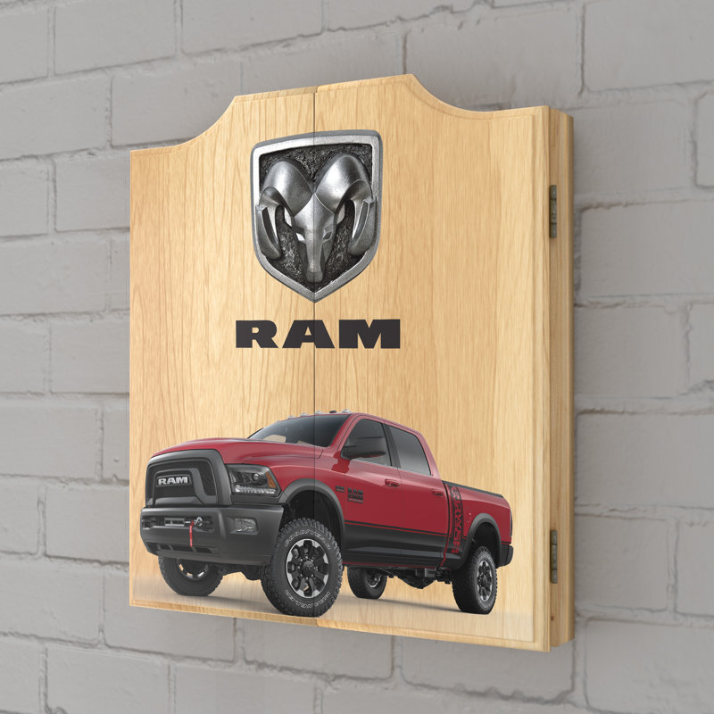 Ensemble de jeu de fléchettes et d'armoire en liège RAM Truck BlueIndoor (jeu de fléchettes inclus), Rouge / noir