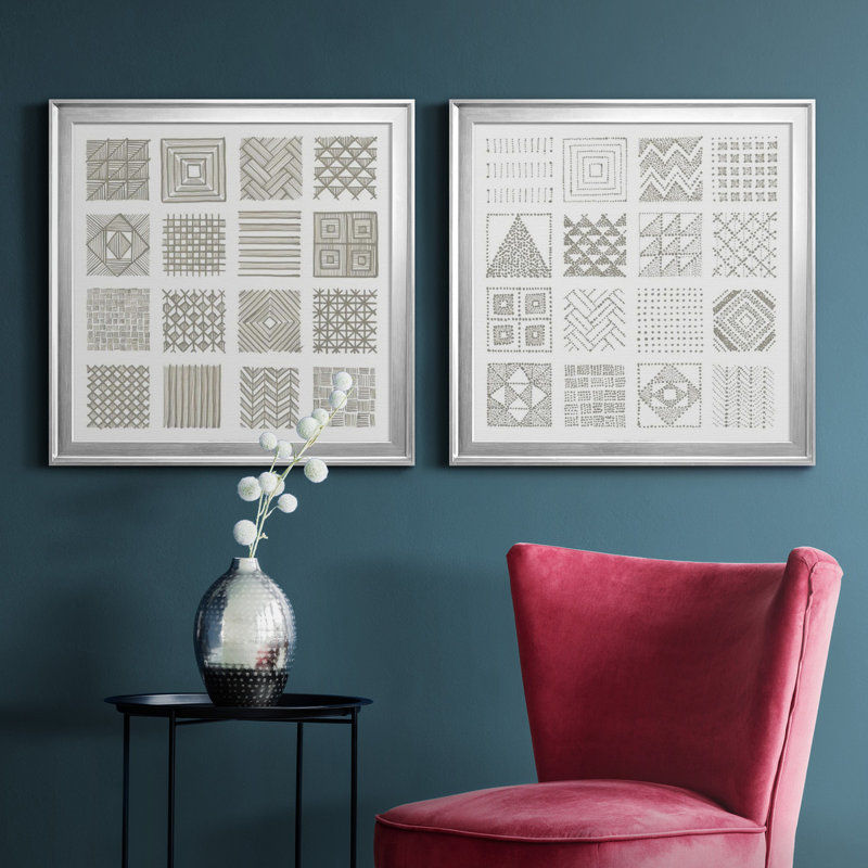 Neutral Layouts I Neutral Layouts I - ensemble de 2 impressions encadrées, H 17,5 po x l 35 po x P 1,5 po, Pas de tapis