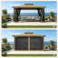 Pavillon de jardin à double niveau 10 pi x 12 pi avec filet et tablettes de rangement-128968210