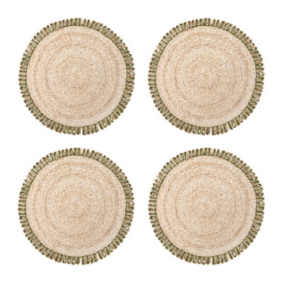 Amaretto Abaca No Pattern Round Placemat