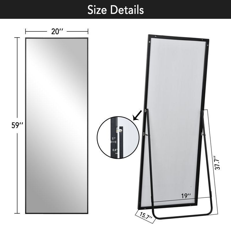 Metal Flat Mirror, Black