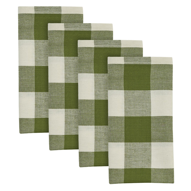  Sage Buffalo Check Napkins Set of 4, Green