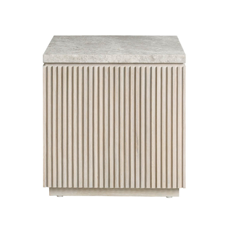 Avaline Carmen End Table, White Oak