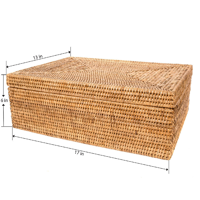 Panier en rotin tissé à la main, Brun miel