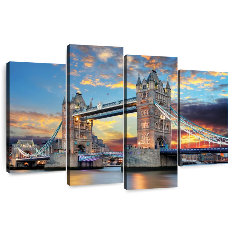 Tower Bridge At Dusk, 22" H x 36" W