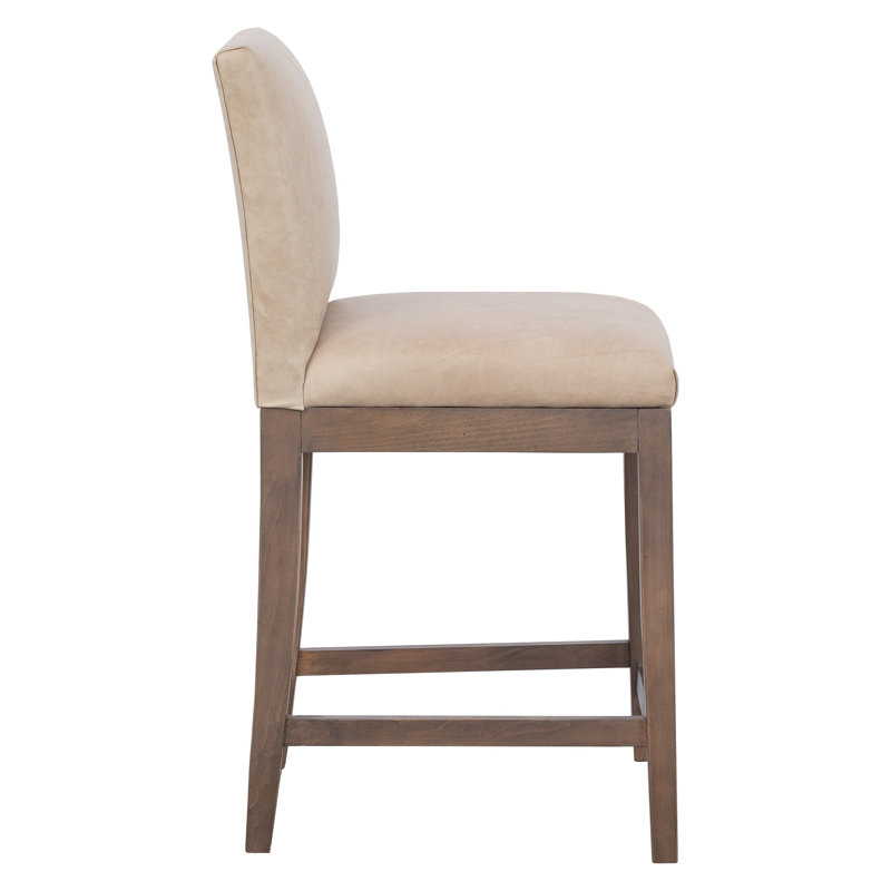 Nova Leather Bar Stool, 29.75" Bar Height, 1111 Brown, Almond Buff
