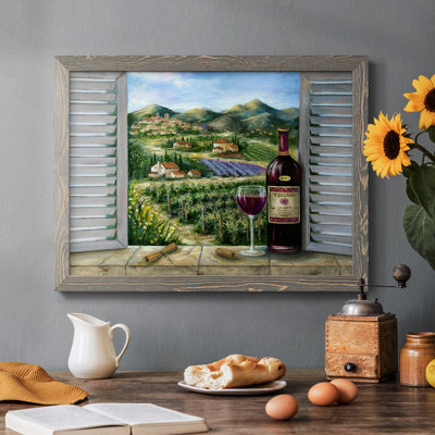 «Tuscan Red and Vineyard», reproduction d'art sur toile