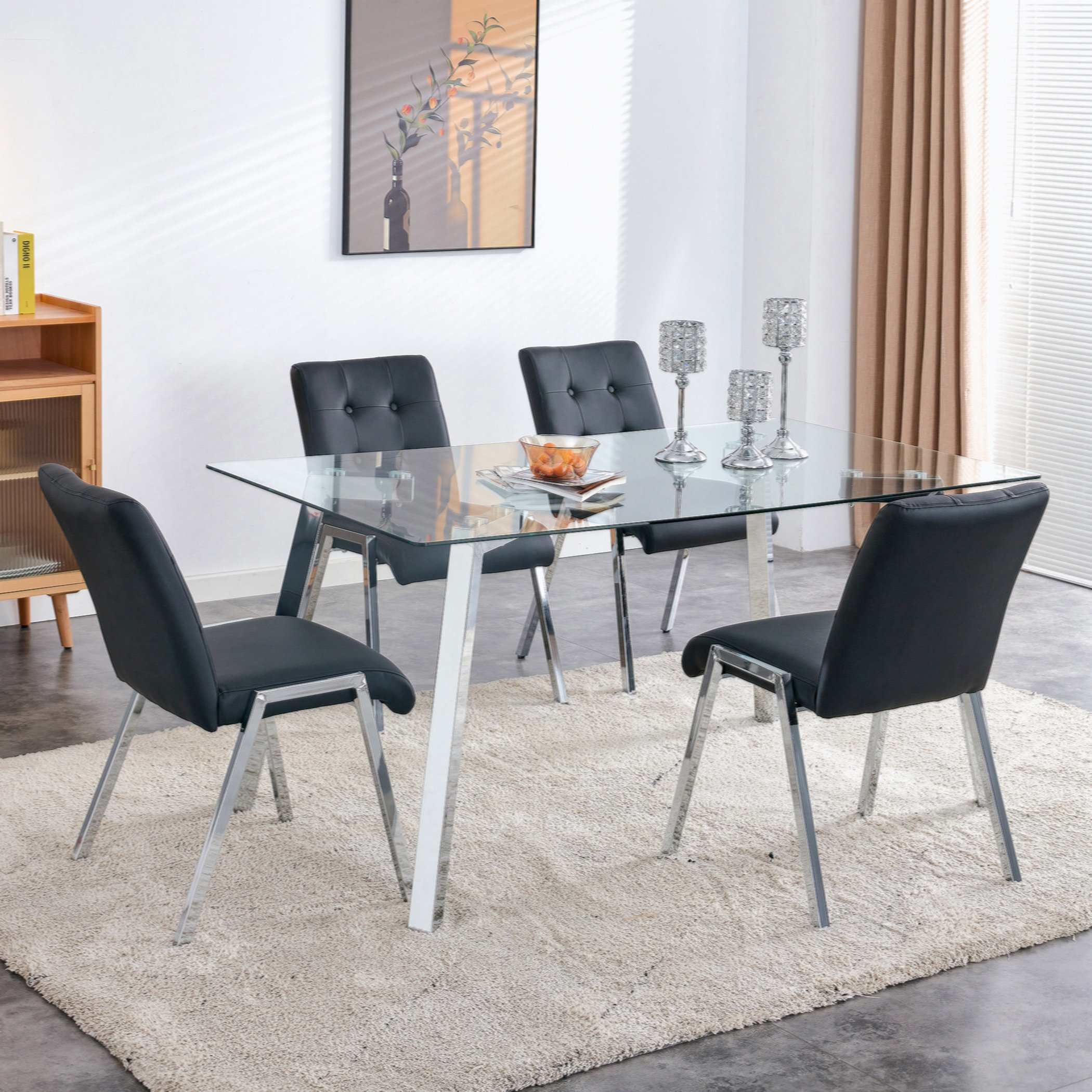 Ivy Bronx Kyper 5 - Piece Glass Top Dining Set | Wayfair