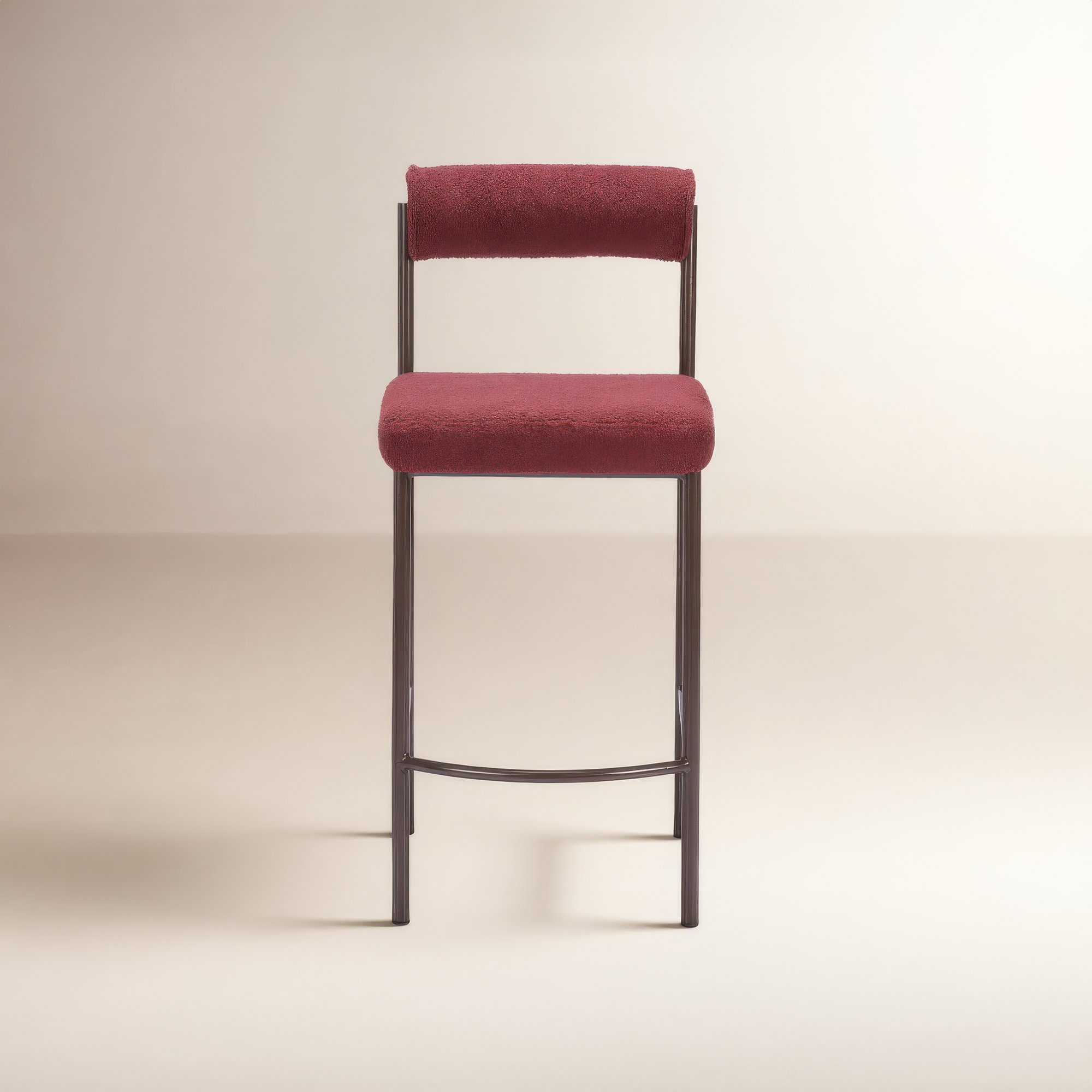 Livorno Short Counter Stool, Bronze, Red, Counter Stool (26" Seat Height)