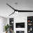 3-blades 72" Modern Solid Wood Large Ceiling Fan with Dimmable LED Light and Remote Control 6-speed Reversible DC Motor for Large Room 