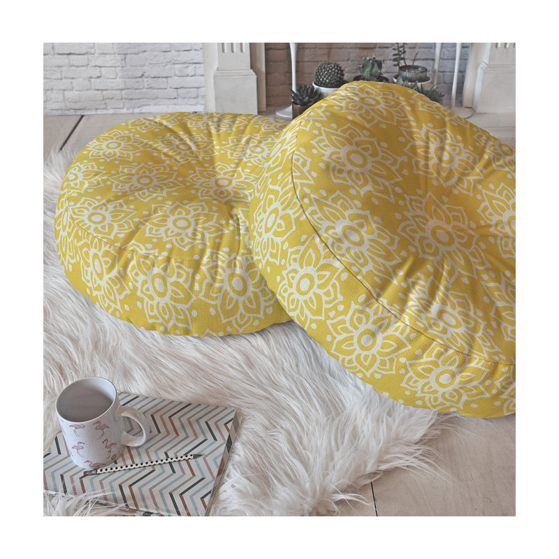 Coussin Lotus, H 26 po x l 26 po x P 6 po
