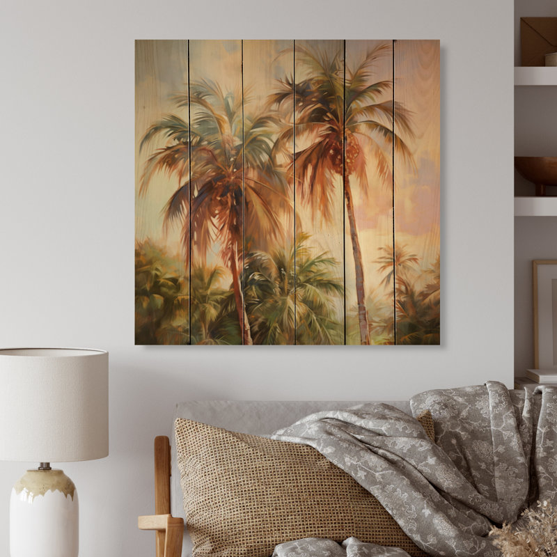 Coucher de soleil romantique Steinmar II - impression sans cadre sur bois Steinmar, H 30 po x l 30 po x P 0,78 po