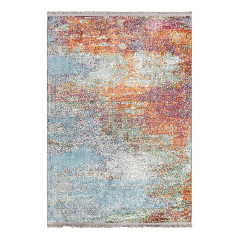 Haefner Abstract Indoor Rug, Rectangle 4'3" x 6'