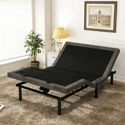 Structure de lit réglable avec inclinaison indépendante de la tête et des pieds, télécommande sans fil, éclairage sous le lit et assemblage sans outil