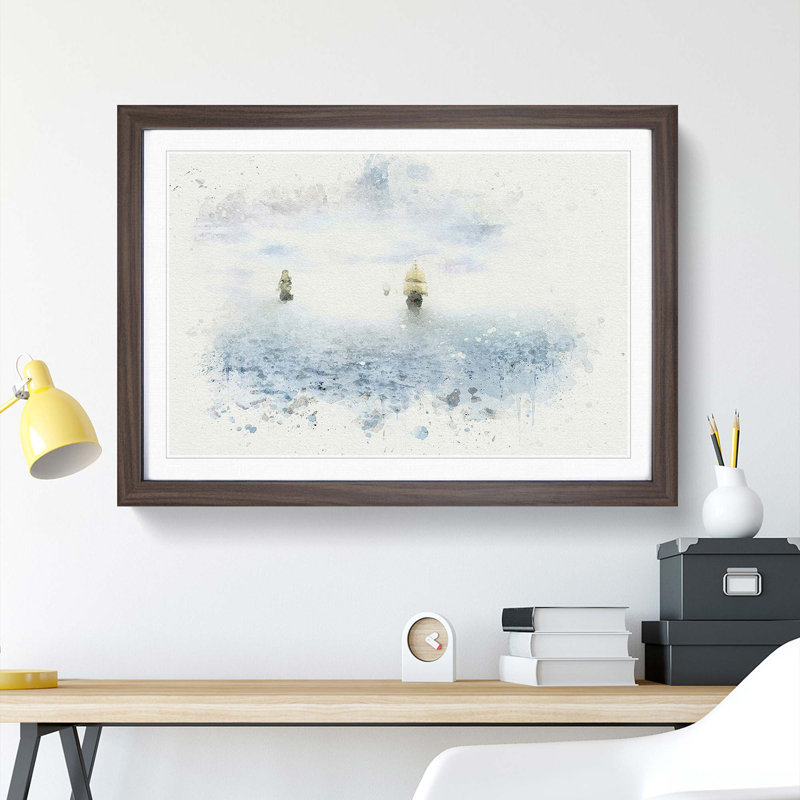 Pirate Ships on the Horizon - Framed Print, Walnut, 40cm H x 60cm W x 2cm D