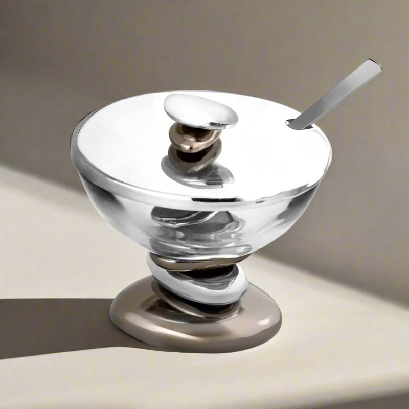 Pebble Stainless & Gunmetal Jam Jar