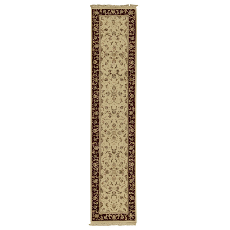 Elegance Oriental Area Rug in Ivory/Wine/Beige