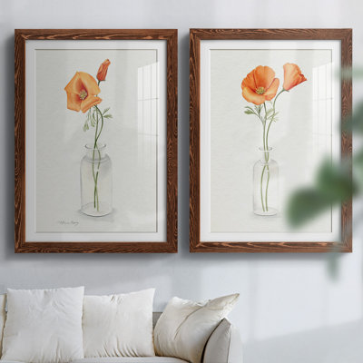 «I California Poppy Vase», reproduction encadrée prête à accrocher