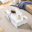 Table basse moderne en panneau de fibres à densité moyenne avec motif en marbre - 39,37 x 23,62 x 11,81 pouces - Design élégant et durable.