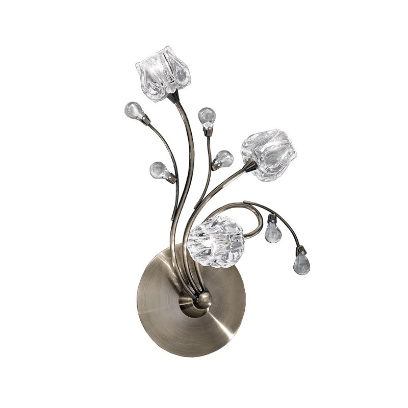 Sansa Glass Armed Sconce, Bronze