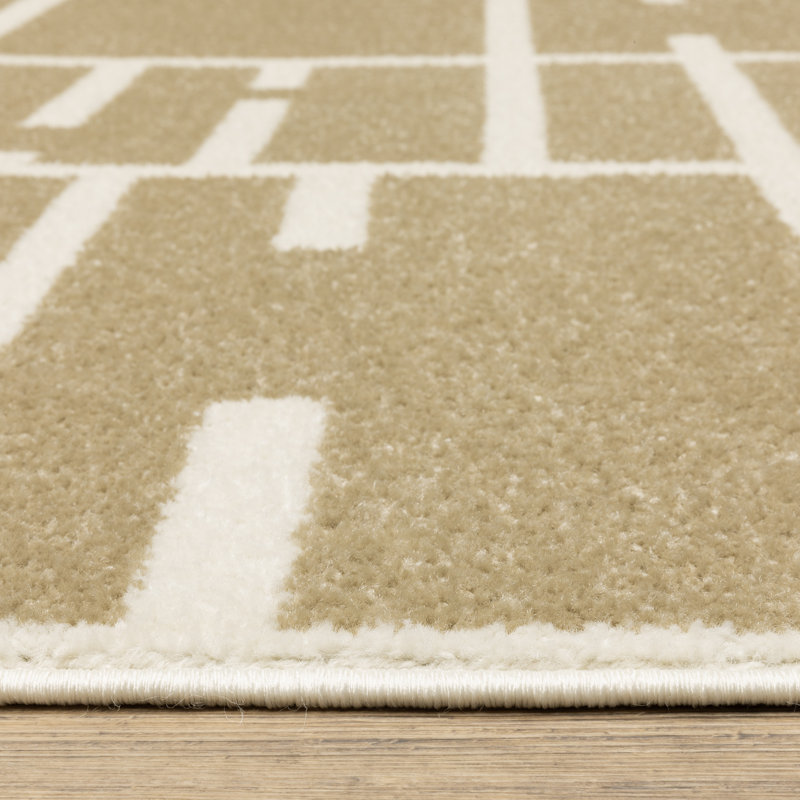 Tapis beige / ivoire Hennings, Tapis de couloir de 2 pi x 7 pi