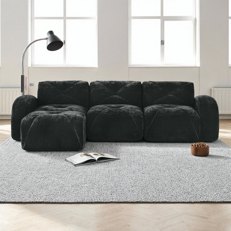 Canapé modulaire Velvet Cloud, 3, Brun